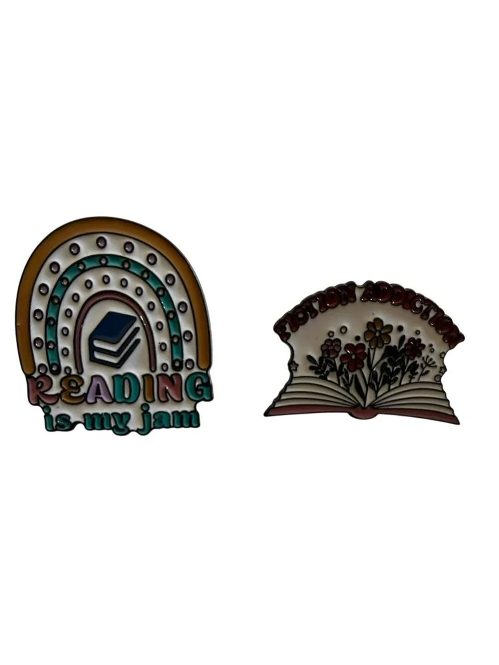 Reading Is My Jam & Fiction Addiction Enamel Pins 3/4